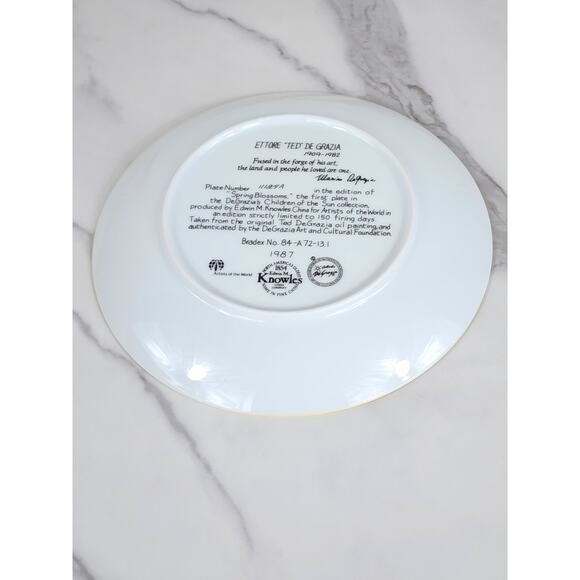 Spring Blossoms Children Of The Sun Year 1987 Fine China 8 1/2" Plate Wall Decor - Picture 11 of 13